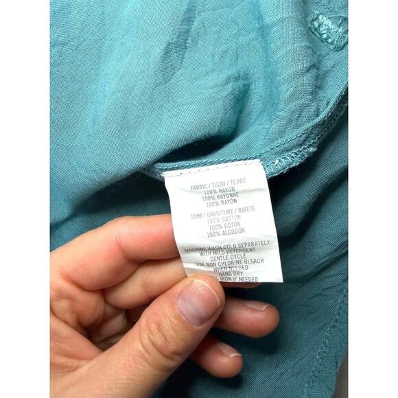 O’Neill Crochet Detail Mini Dress — Teal, Size L | Whimsycore / Coquette - Picture 5 of 9